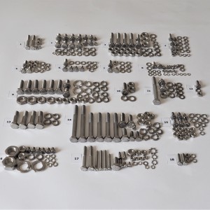 Screw set, all without engine, stainless, Jawa 250 Panelka type 559, 590