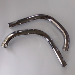 Exhaust pipe, 2 pieces, chrome, Jawa 350 Bizon