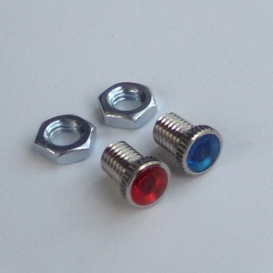 Indicators light of Headlight, 2 pieces, red + blue, Jawa Californian, 634