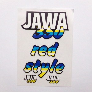 Aufkleber Jawa 350 Red Style, Blau