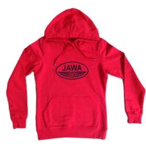 Damen-Sweatshirt rot mit JAWA-Logo, Größe M