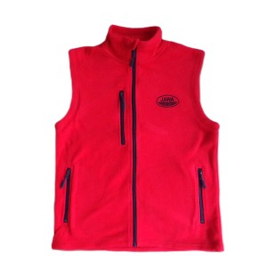 Fleece vest, red, with the JAWA logo, size S