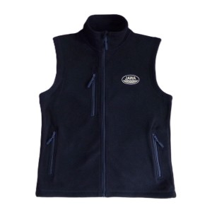 Fleece vest, black, with the JAWA logo, size S