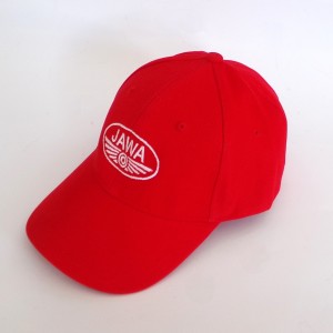 Čepice s kšiltem, logo JAWA, červená