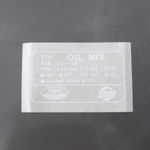 Naklejka OIL MIX, 62x34mm, Jawa Babetta