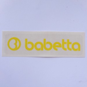 Naklejka BABETTA, 135x25mm, żółta, Jawa Babetta