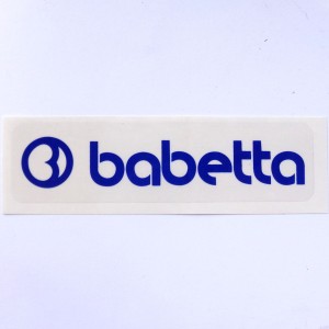 Naklejka BABETTA, 135x25mm, niebieska, Jawa Babetta