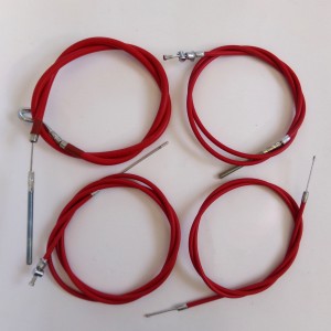 Bowden cables for 4 piece, snail, without adjusting screws, red, Jawa, CZ