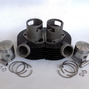 Cylindry, z zestawem tłoków 59,00 mm/15, oryginał, po renowacji, Jawa 350 Perak, Kyvacka