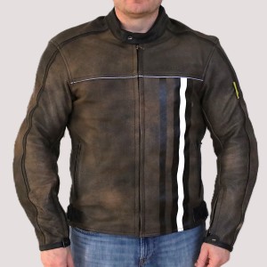Men Leather Jacket, brown, Size M